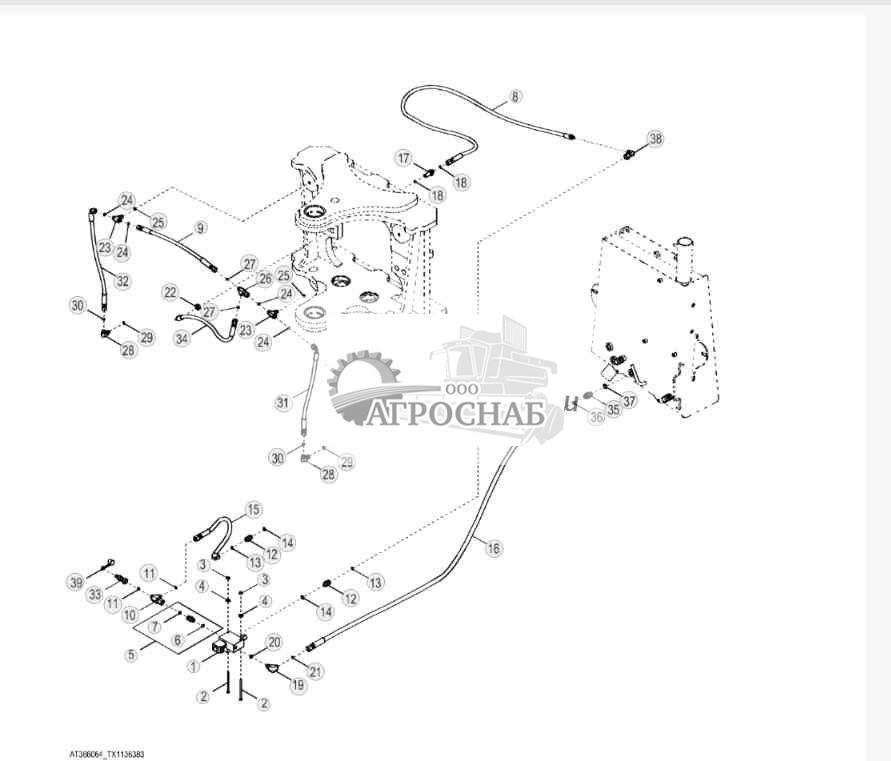 Гидравлическая система блокировки обратной лопаты Slideshift ( 